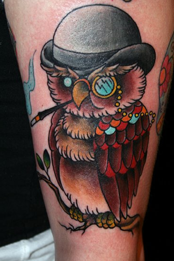 Tattoos - Dapper Owl Tattoo - 57327